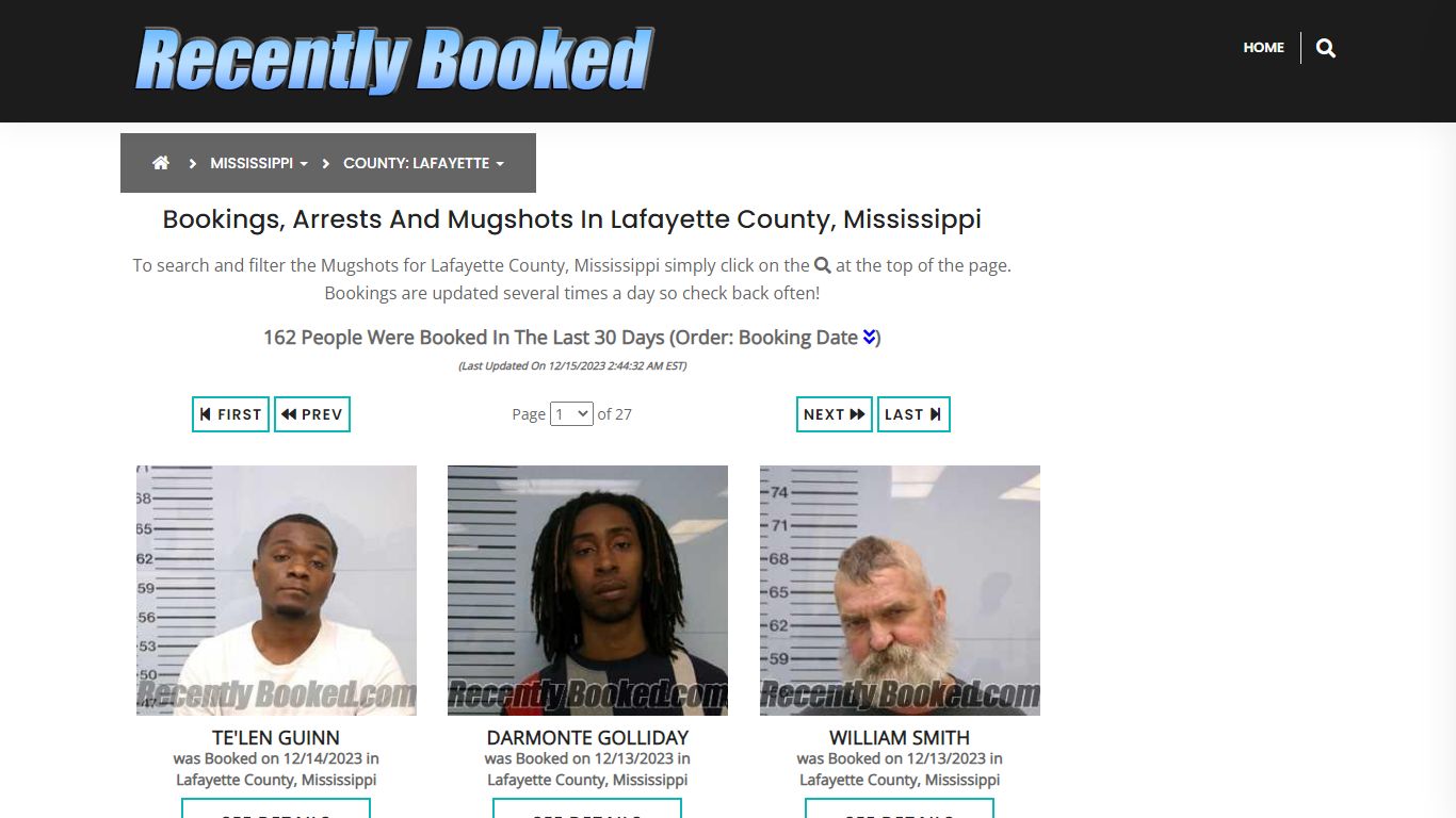 Bookings, Arrests and Mugshots in Lafayette County, Mississippi